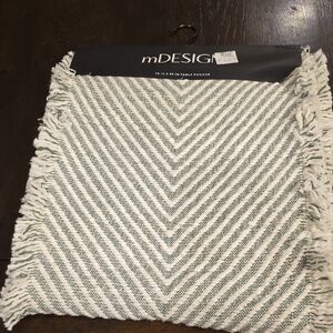 Green and White Table Runner